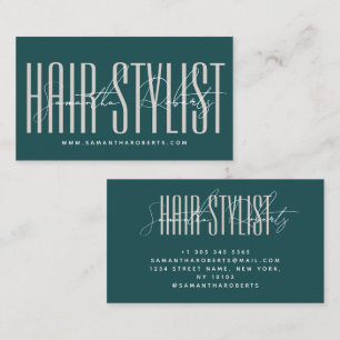 Friseur moderne Typografieschrift grün Visitenkarte