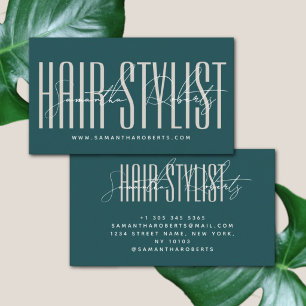 Friseur moderne Typografieschrift grün Visitenkarte
