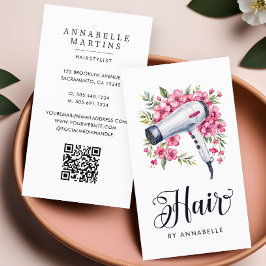 Friseur Modernes Aquarell Fön Visitenkarte