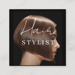 Friseur modernes Foto Quadratische Visitenkarte