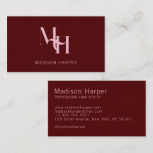 Friseur modernes Monogramm Initialen rot pink