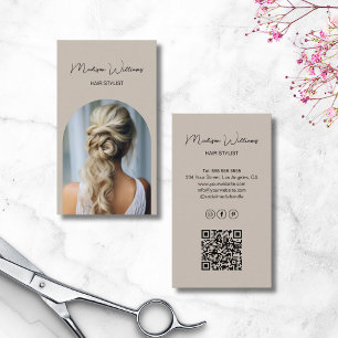 Friseur Modernes Tor Foto Beige Visitenkarte