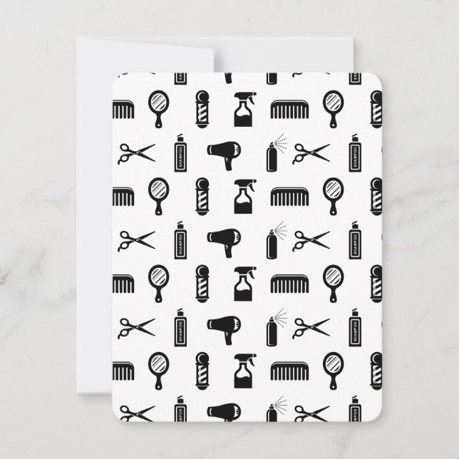 Friseur-Muster CUSTOM FARBE Einladung (Vorderseite)