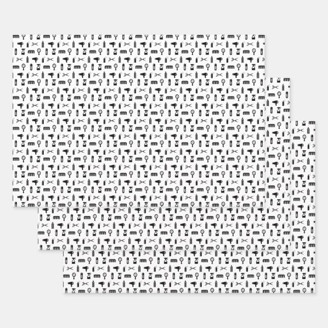 Friseur-Muster CUSTOM FARBE Geschenkpapier Set (Set)