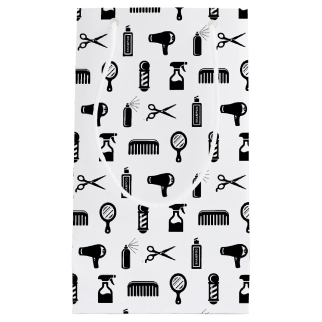 Friseur-Muster CUSTOM FARBE Kleine Geschenktüte (Vorderseite)