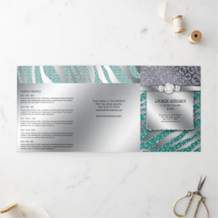 Friseur Nail Makeup Zebra Glitzer Broschüre