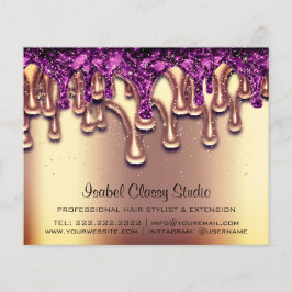 Friseur Nail Stylist Gold Confetti Tropfen Flyer