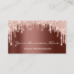 Friseur Nails Makeup Brown Rose Tropfen Visitenkarte