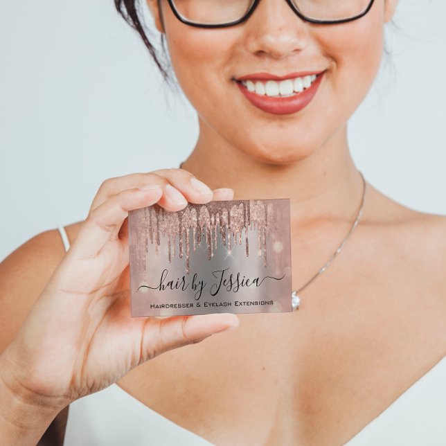 Friseur Nails Makeup Rose Grau Visitenkarte (Von Creator hochgeladen)