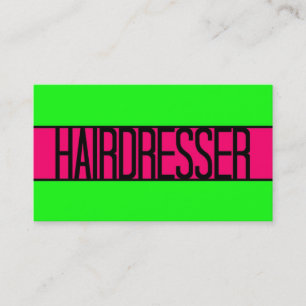 Friseur Neongrüne und Hot-Pink-Visitenkarte Visitenkarte