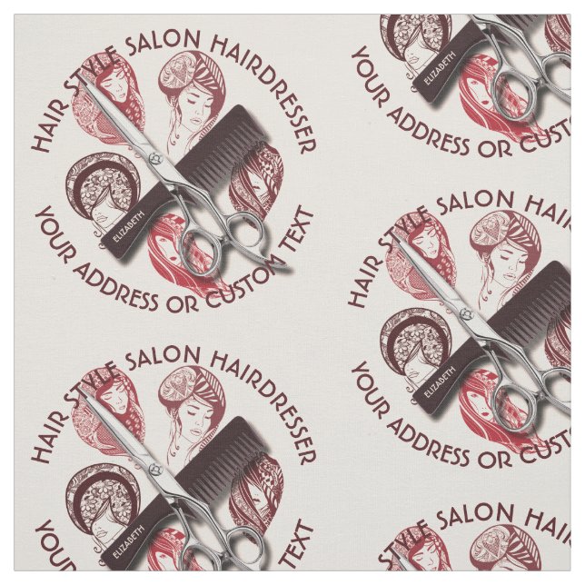 Friseur-oder Schönheits-Salon-Haar-Stylist-Name Stoff (Muster)