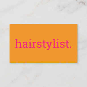 Friseur Orange Pink Farbige Haare Spa Schrift Visitenkarte