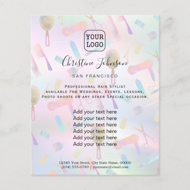 Friseur Pastellfarben Muster Flyer (Vorne)