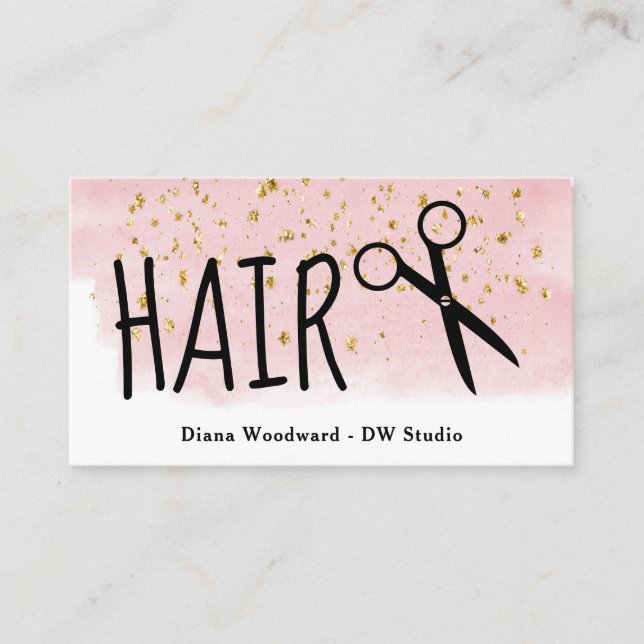 Friseur Pink Gold Visitenkarte (Vorderseite)