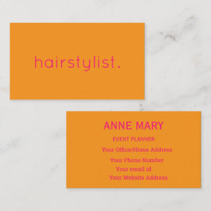 Friseur Pink Orange Farbige Haare Spa Skript Visitenkarte