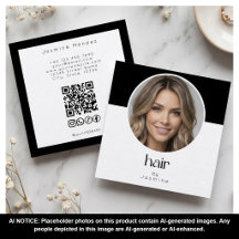 Friseur QR-Code Foto Schwarz Weiß Quadrat