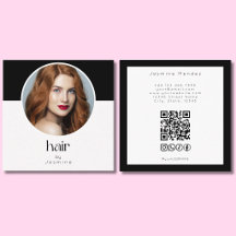Friseur QR-Code Foto Schwarz Weiß Quadrat