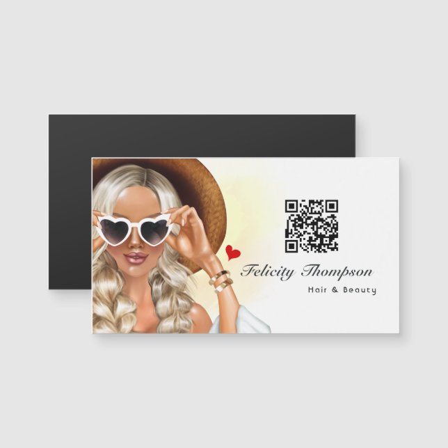 Friseur-QR-Code Magnetkarte (Vorne/Hinten)