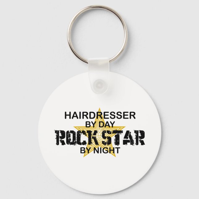 Friseur Rock Star by Night Schlüsselanhänger (Vorderseite)