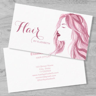 Friseur Rosa Rosa Glitzer Chic Beauty Salon Visitenkarte