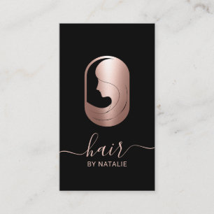 Friseur Rose Gold Schönheits-Logo-Typografie Visitenkarte