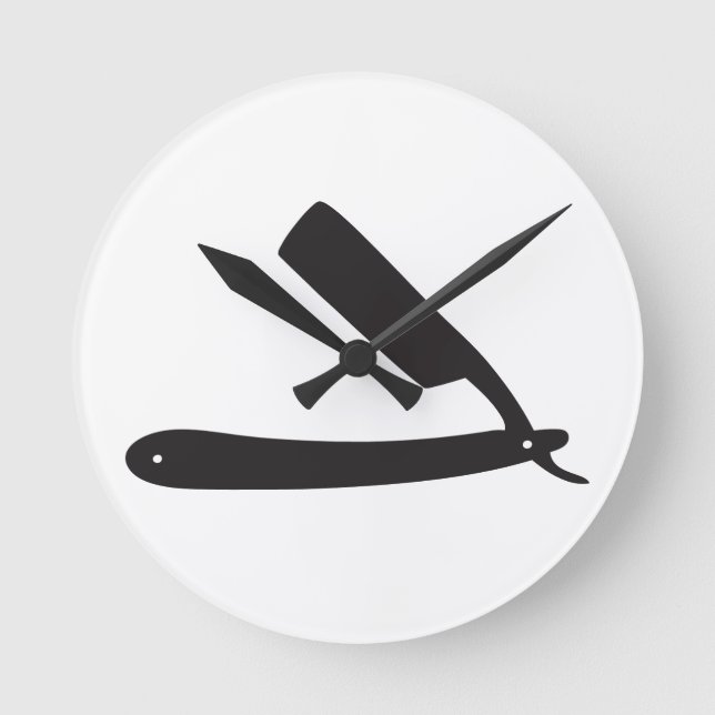 Friseur Runde Wanduhr (Vorderseite)