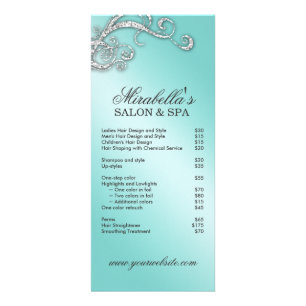 Friseur Salon Beauty Rack Card Schmuck Swirl Blau Werbekarte