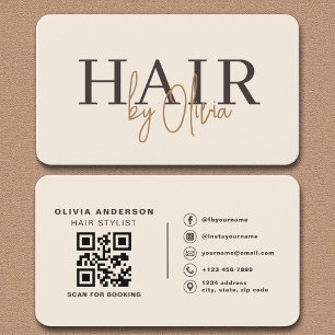 Friseur & Salon Beruflich neutrale Beige Visitenkarte