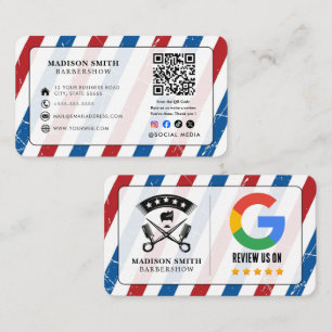 Friseur-Salon-Friseur Google-Bewertung mit Visitenkarte