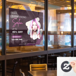 Friseur-Salon für individuelle Haarfärbungen und H Fensteraufkleber