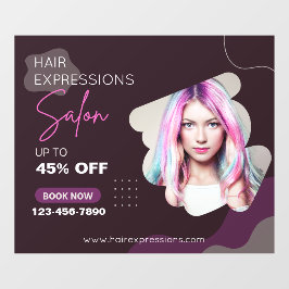 Friseur-Salon mit individuellem Haarfärben und Hig Fensteraufkleber