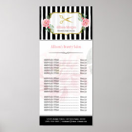 Friseur Salon Preisliste Rosa Rosa Goldener Chill- Poster