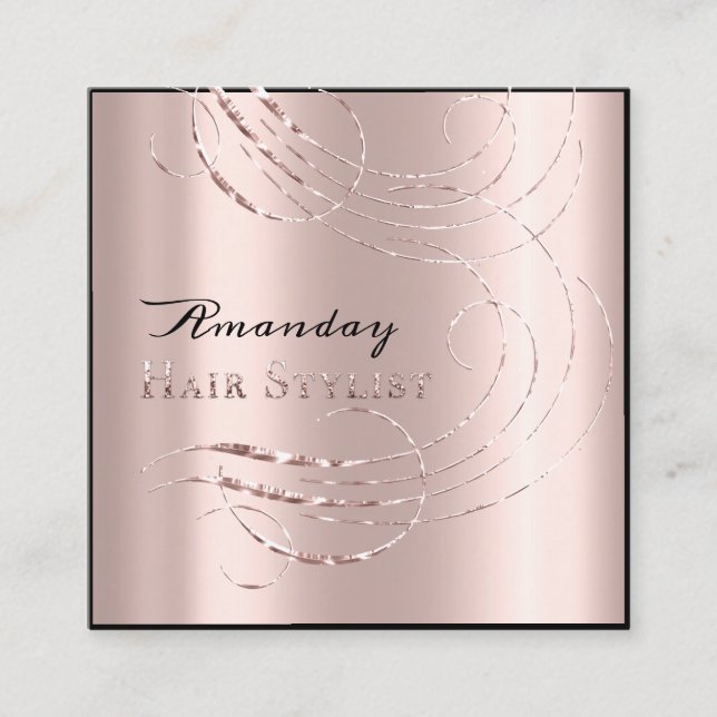 Friseur Salon Sitzplatz Karte Rosa Rosa (Vorderseite)