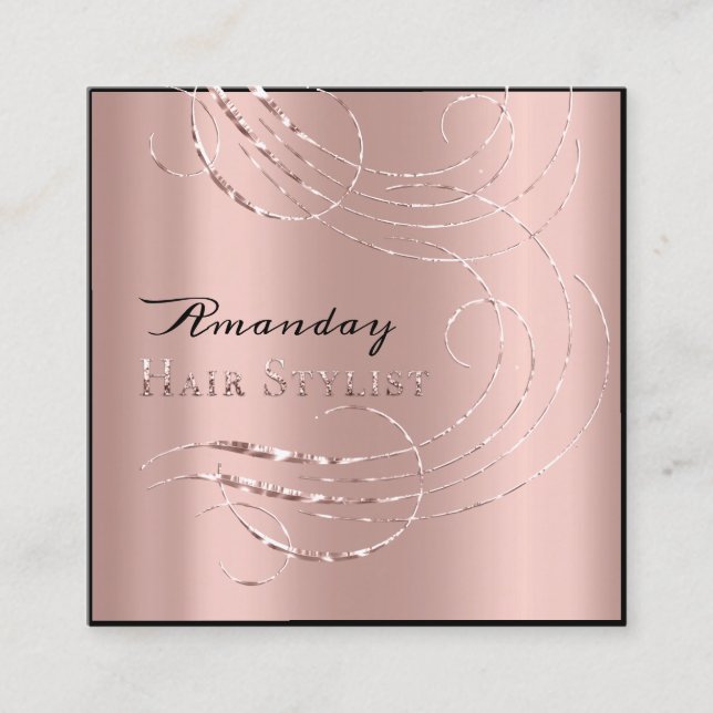 Friseur Salon Sitzplatz Karte Rosa Rosa (Vorderseite)