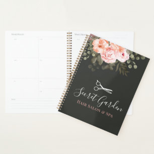 Friseur-Salon Stylist Elegante Florale Rose Termin Planer