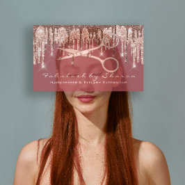 Friseur-Salon Stylist Friseur Schere Rose Tropfen Visitenkarte