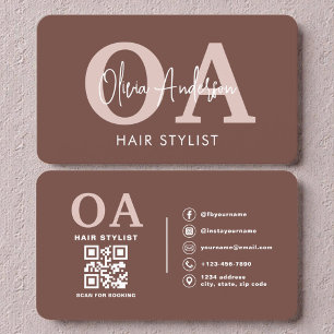 Friseur-Salon Terrakotta-QR-Code Visitenkarte