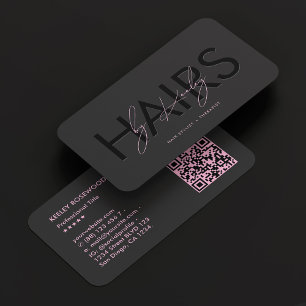 Friseur Schönheit Ästhetik Schwarz Pink Therapeut Visitenkarte
