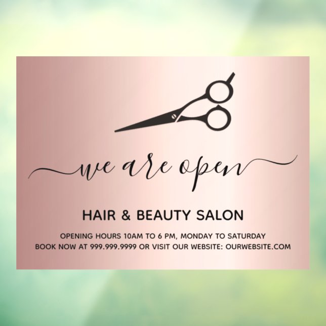 Friseur-Schönheitssalon Rose Gold Fensteraufkleber (Blatt 3)