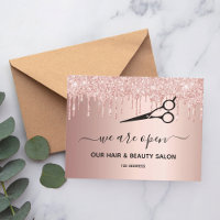 Friseur Schönheitssalon Rose Gold Glitzer Tropfen