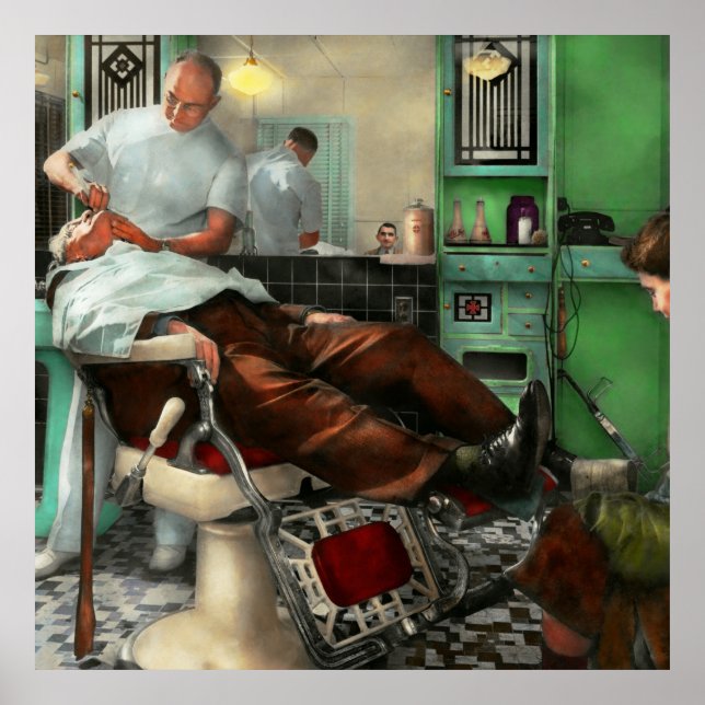 Friseur - Shave - Friseursalon Pennepacker 1942 Poster (Vorne)