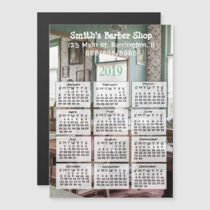 Friseur Shop Mini Kalender Magnet 2019