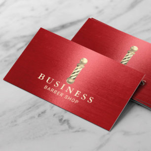 Friseur Shop Moderne Red & Gold Hair Stylist Visitenkarte