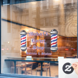 Friseur Shop Stangen Werbeartikel anpassen Fensteraufkleber