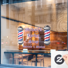 Friseur Shop Stangen Werbeartikel anpassen  Fensteraufkleber