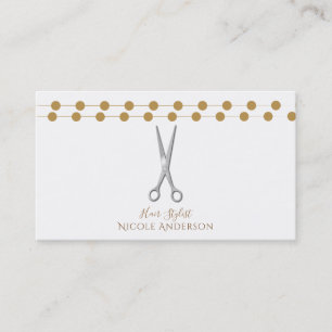 Friseur Silber Schere Minimal Chic Gold Visitenkarte