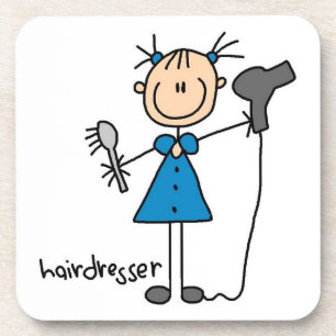 Friseur-Strichmännchen Getränkeuntersetzer