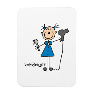 Friseur-Strichmännchen Magnet