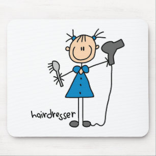 Friseur-Strichmännchen Mousepad