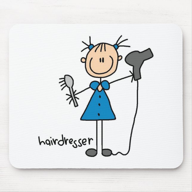 Friseur-Strichmännchen Mousepad (Vorne)